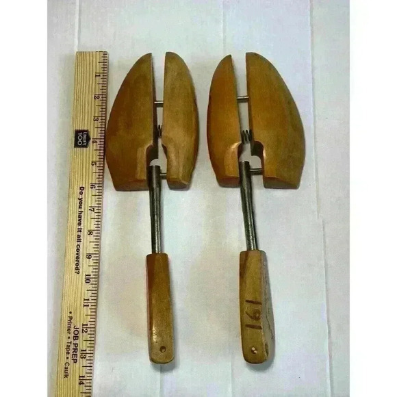 ROCHESTER SHOE TREE CO. 1 Pair Of Split Toe Wooden Shoe Keepers Vintage #5 - Picture 7 of 7